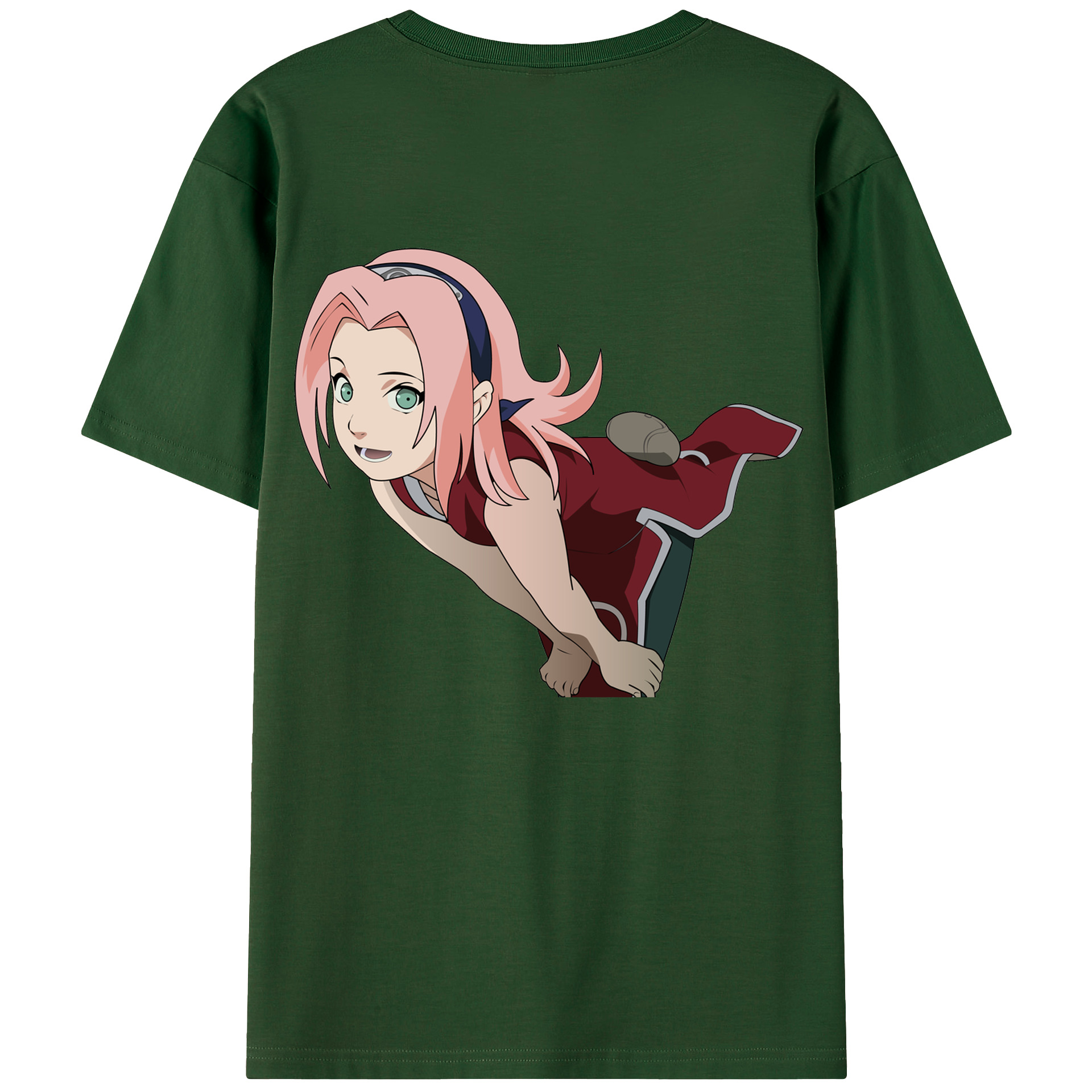 （画像用） NARUTO -ナルト- 春野サクラ Haruno Sakura 綿100％半袖Tシャツ（背面プリント）